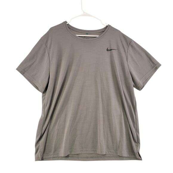 Nike Shirt Mens 2XL XXL Gray Dri Fit Athleisure T Shirt Standard Fit Swoosh - Picture 1 of 7